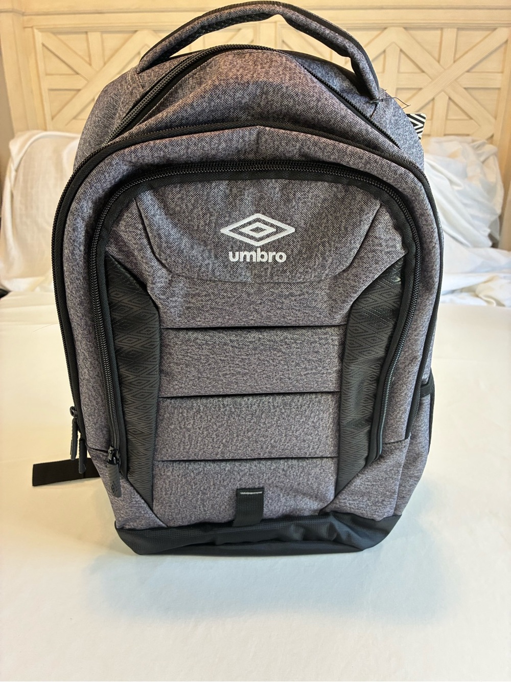 Umbro Heather Grey Padded Backpack with Laptop Compartment